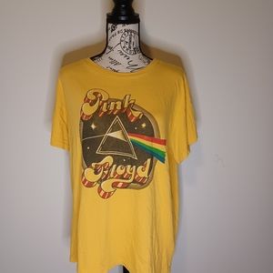NWOT Daydreamer Brand faded Vintage style Pink Floyd yellow t-shirt size L